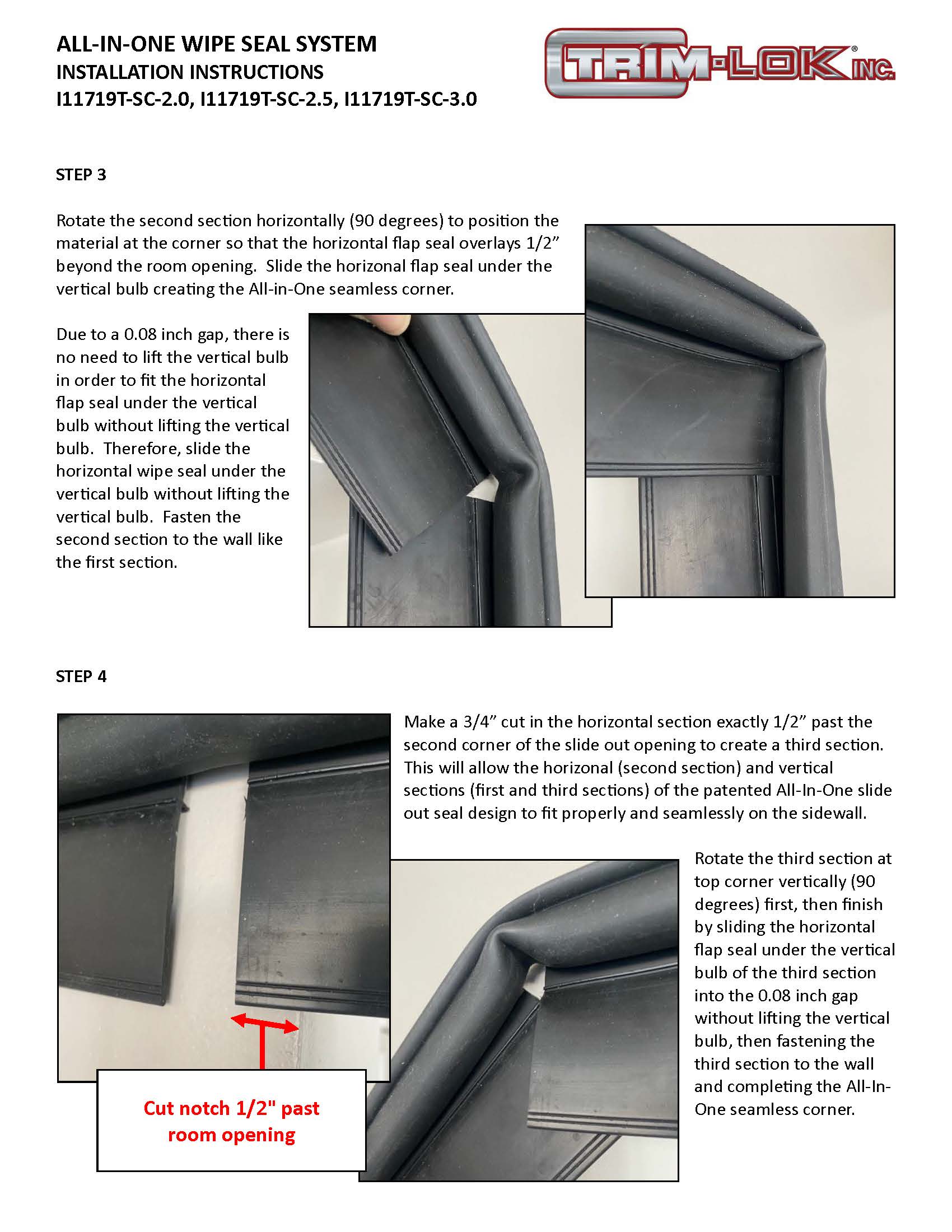AllinOne Wipe Seal RV SlideOut Wiper Seal System TrimLok